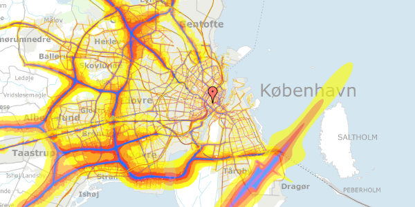 Trafikstøjkort på H.C. Andersens Boulevard 17, kl. , 1553 København V