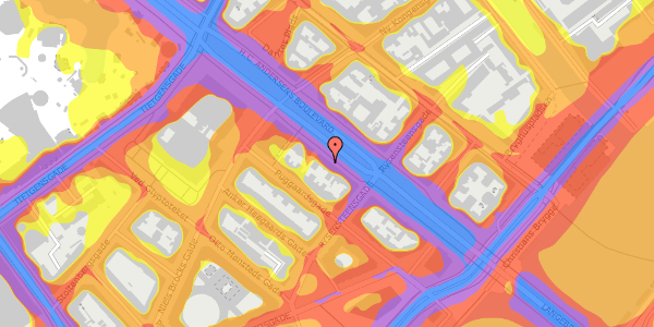 Trafikstøjkort på H.C. Andersens Boulevard 38, 3. tv, 1553 København V