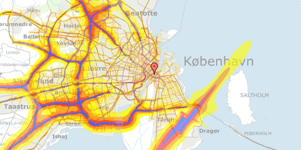 Trafikstøjkort på H.C. Andersens Boulevard 51, st. th, 1553 København V