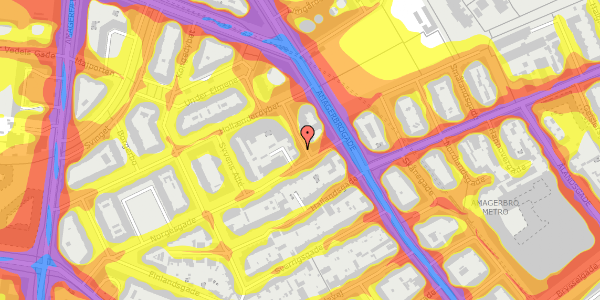 Trafikstøjkort på Anders Henriksens Gade 6, 3. th, 2300 København S