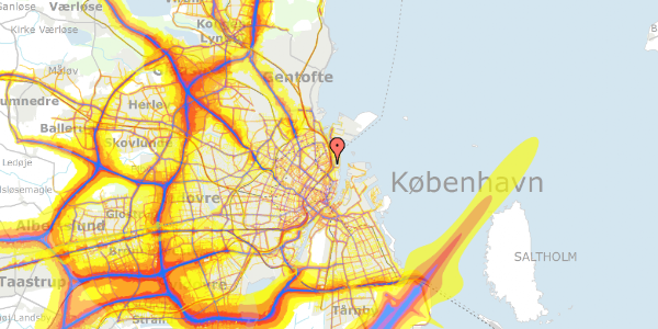 Trafikstøjkort på Arendalsgade 3, kl. , 2100 København Ø