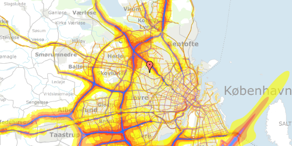 Trafikstøjkort på Arildsgård 7, 1. th, 2700 Brønshøj