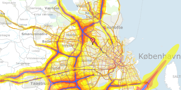 Trafikstøjkort på Arildsgård 14, 2. th, 2700 Brønshøj