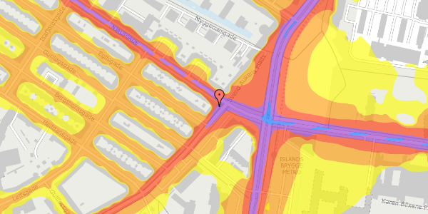 Trafikstøjkort på Artillerivej 50, 2. tv, 2300 København S