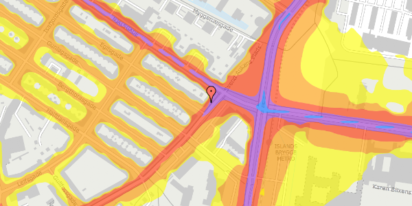 Trafikstøjkort på Artillerivej 52, 2. th, 2300 København S