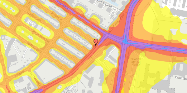 Trafikstøjkort på Artillerivej 54, st. th, 2300 København S