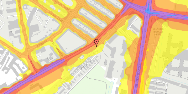 Trafikstøjkort på Artillerivej 63, st. 12, 2300 København S