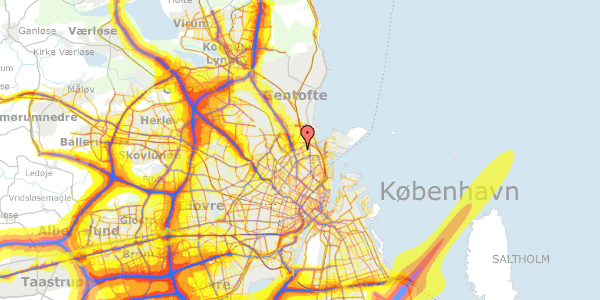 Trafikstøjkort på Askøgade 4, 1. tv, 2100 København Ø