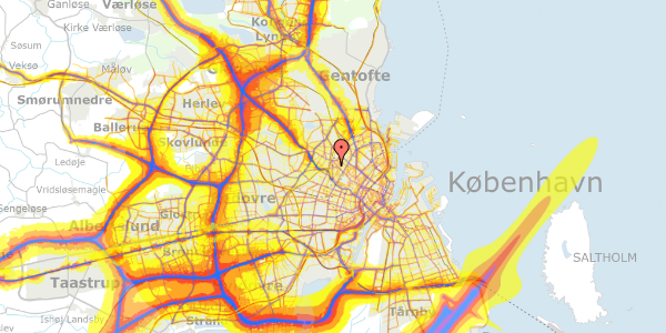 Trafikstøjkort på Asminderødgade 6, 2. th, 2200 København N