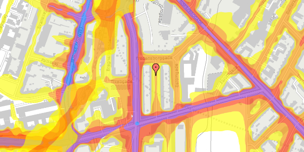 Trafikstøjkort på Asminderødgade 15, 1. th, 2200 København N