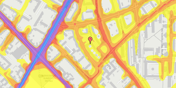 Trafikstøjkort på Asnæsgade 2, 1. th, 2200 København N