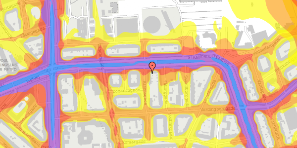 Trafikstøjkort på Assensgade 14, 3. th, 2100 København Ø