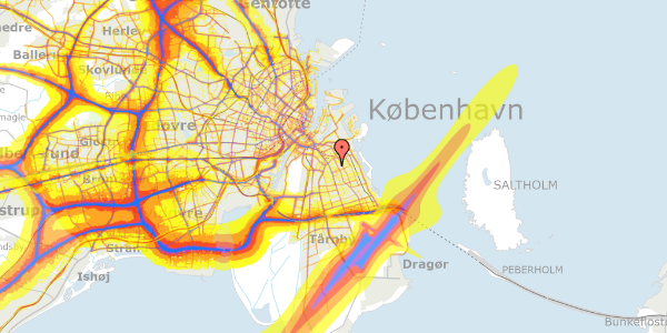 Trafikstøjkort på Augustagade 33, 1. th, 2300 København S