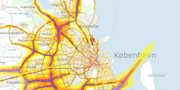 Trafikstøjkort på Australiensvej 27, 2. tv, 2100 København Ø