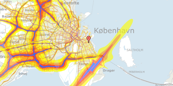 Trafikstøjkort på Backersvej 3, st. , 2300 København S