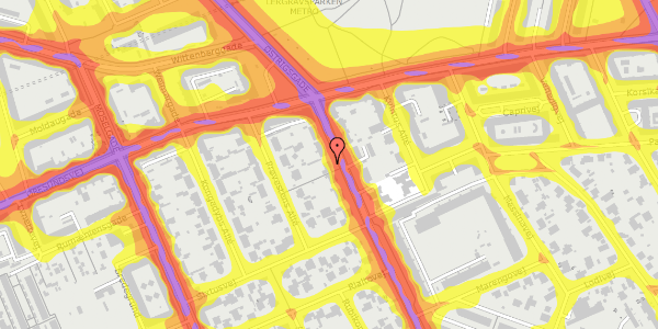 Trafikstøjkort på Backersvej 8, st. , 2300 København S