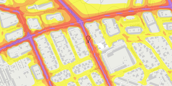 Trafikstøjkort på Backersvej 10, 1. , 2300 København S