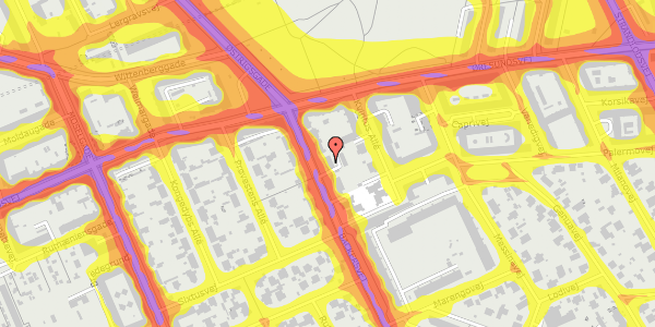 Trafikstøjkort på Backersvej 11, st. 3, 2300 København S