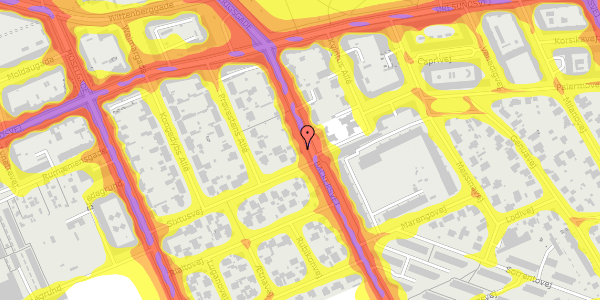 Trafikstøjkort på Backersvej 16, kl. , 2300 København S