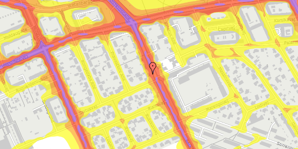 Trafikstøjkort på Backersvej 16, st. , 2300 København S