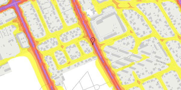 Trafikstøjkort på Backersvej 34, 2300 København S