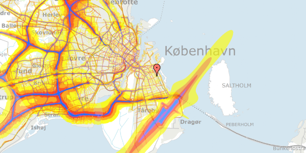 Trafikstøjkort på Backersvej 67, st. , 2300 København S