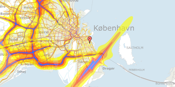 Trafikstøjkort på Backersvej 91, st. mf, 2300 København S