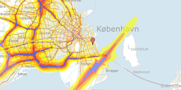 Trafikstøjkort på Backersvej 95, st. th, 2300 København S