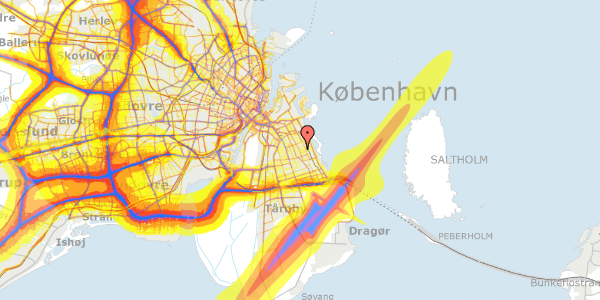 Trafikstøjkort på Backersvej 125, st. tv, 2300 København S