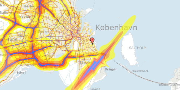 Trafikstøjkort på Backersvej 127, 1. th, 2300 København S