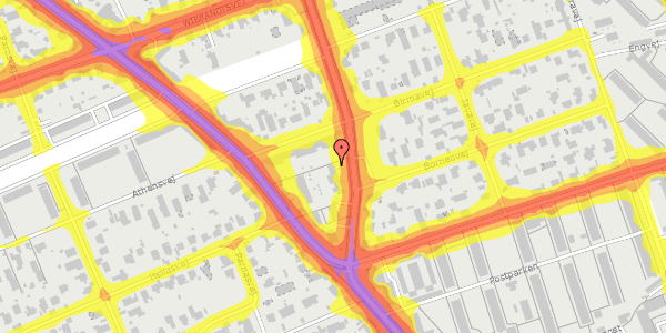 Trafikstøjkort på Backersvej 158, 2300 København S