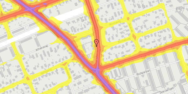 Trafikstøjkort på Backersvej 166, 2300 København S