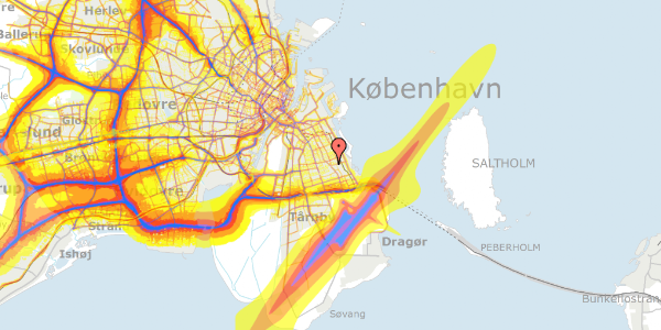 Trafikstøjkort på Backersvej 176, 2300 København S