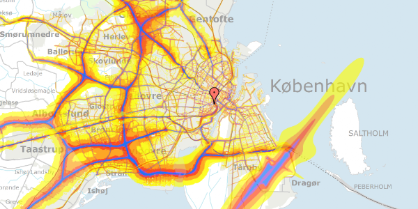 Trafikstøjkort på Bagerstræde 3A, 1. , 1617 København V