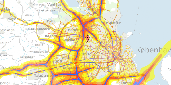 Trafikstøjkort på Bakkekammen 5, 2700 Brønshøj