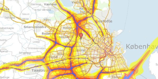 Trafikstøjkort på Bakkekammen 14, 2700 Brønshøj