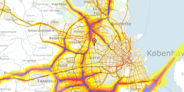 Trafikstøjkort på Bakkekammen 23, 2700 Brønshøj