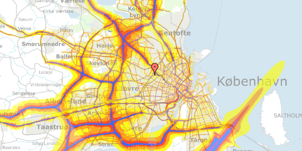 Trafikstøjkort på Bakkevej 1, 2400 København NV