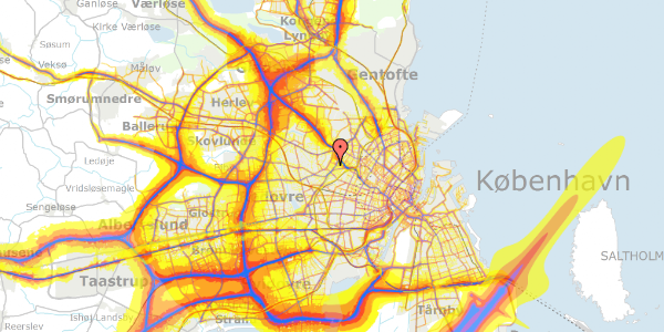 Trafikstøjkort på Bakkevej 9, 2400 København NV