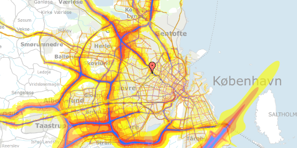 Trafikstøjkort på Bakkevej 21, 2400 København NV