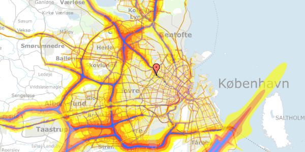 Trafikstøjkort på Bakkevej 35, 2400 København NV