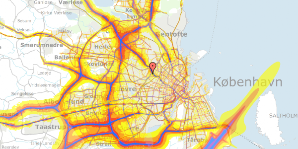 Trafikstøjkort på Bakkevej 37, 2400 København NV