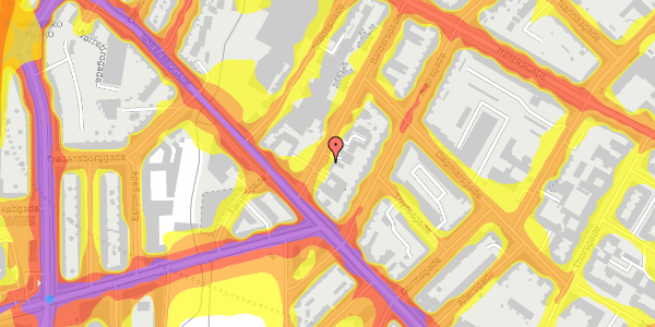 Trafikstøjkort på Baldersgade 8, kl. , 2200 København N