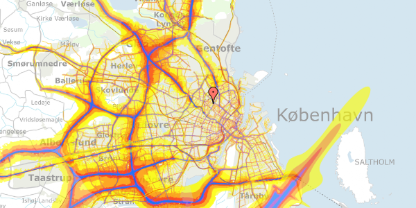 Trafikstøjkort på Baldersgade 12, st. th, 2200 København N