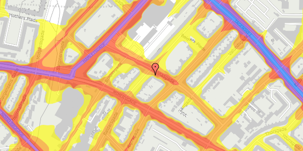 Trafikstøjkort på Baldersgade 50, 3. th, 2200 København N