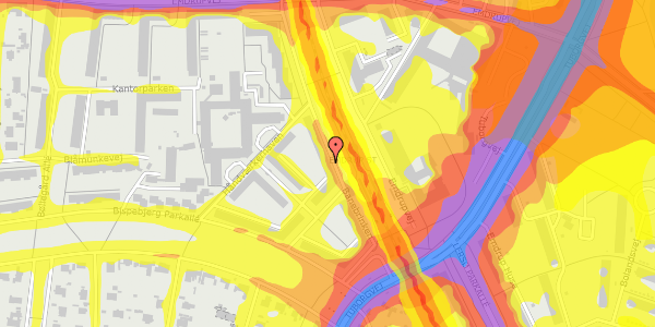 Trafikstøjkort på Banebrinken 81, 2. tv, 2400 København NV