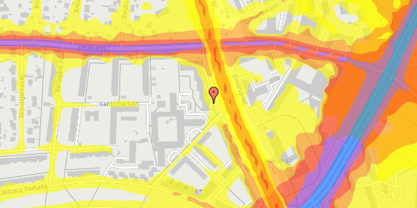 Trafikstøjkort på Banebrinken 91, st. 1, 2400 København NV