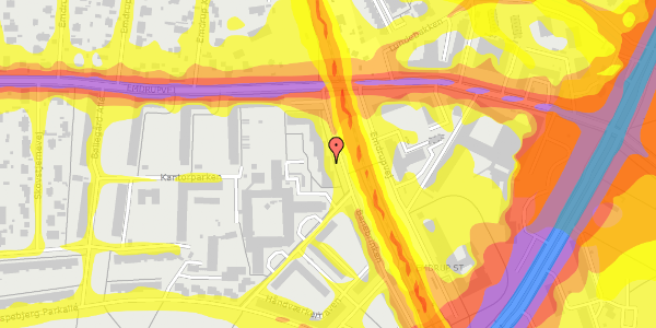 Trafikstøjkort på Banebrinken 93, 1. 22, 2400 København NV