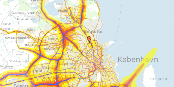 Trafikstøjkort på Banebrinken 95, 1. 40, 2400 København NV