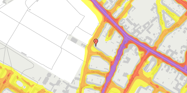 Trafikstøjkort på Bangertsgade 14, 2. th, 2200 København N